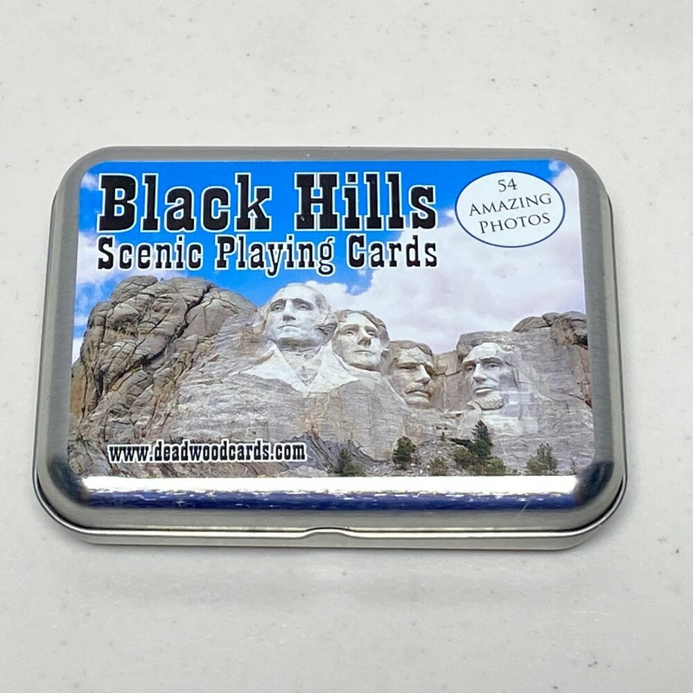 Black Hills Scenic Playing Cards With Mount Rushmore Photos In Tin Box